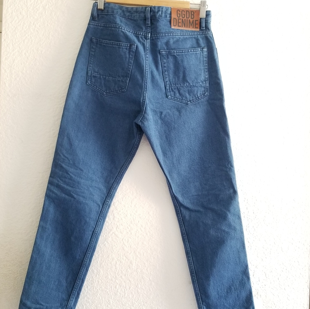 Golden Goose Thelma High Rise Straight Leg Boot Srtap Jeans Size 27 Blue - Picture 13 of 13